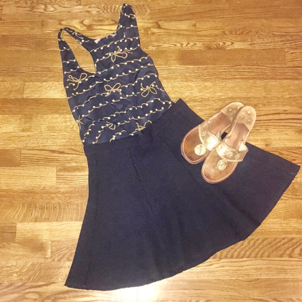 Zara Navy Knit Skirt (NWT)